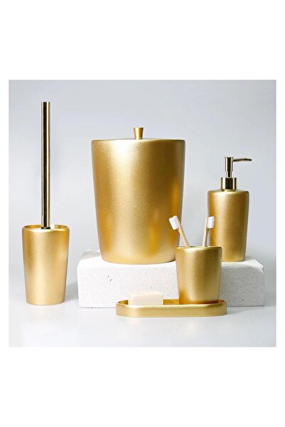 Magic Home طقم حمام مخروطي ذهبي من سليم ديكور