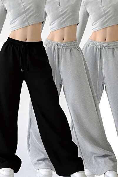 yx yustex sport 3 Pieces Black+Grey+Grey Baggy Plus Size Loose Fit High Quali...