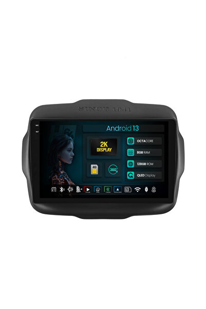 HUB64 Navigatie 2K Jeep Renegade (2014-2018), 8GB RAM, Android 13, Octacore, ...