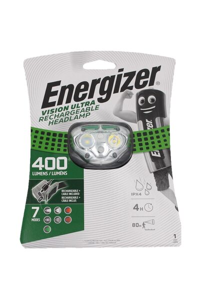 Energizer Lanterna LED frontala, Energizer, 400 lm, reincarcabila, raza 80m, IPX4, 4H