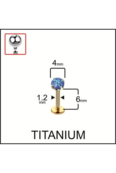 Rupen Kraft Yüksek Kalite Titanyum Titanium Opal Taşlı Kıkırdak Helix Tragus ...