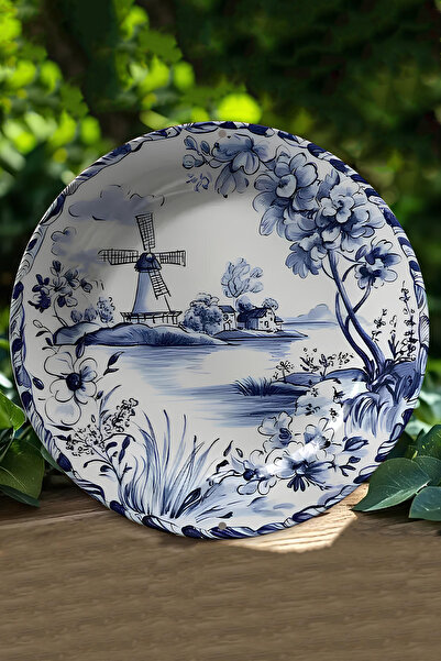 kutuTR زخرفة جدارية من MDF مطبوعة بالأشعة فوق البنفسجية ثلاثية الأبعاد باللونين الأزرق والأبيض – 33 × 33 سم و 20 × 20 سم DT212