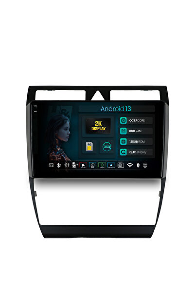 HUB64 Navigatie 2K Audi A6 (1999-2004), 8GB RAM, Android 13, Octacore, Slot S...