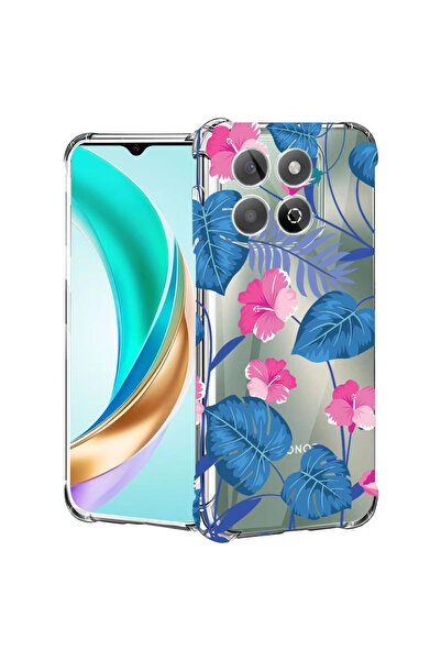 bestcase Carcasă spate antișoc pentru Honor X8C, flori albastre tropicale, 19...