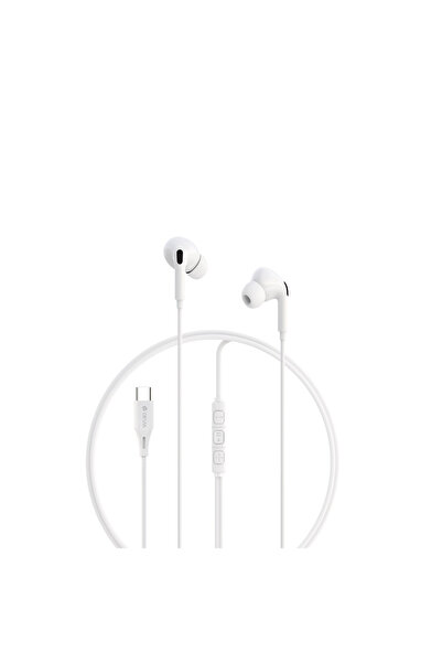 Devia In-ear headphones with microphone, 120cm cable and USB Type C connector, Kintone A2 Digital