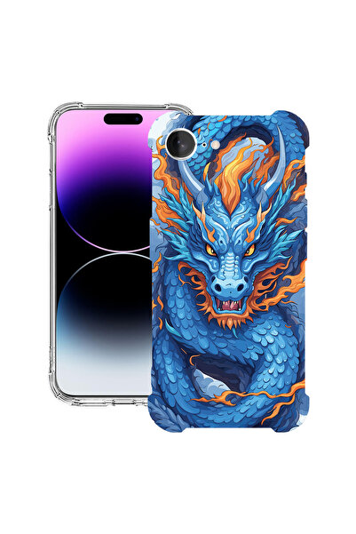 bestcase Удароустойчив калъф за Apple iPhone 16e, син дракон, 1988231 AS 1408