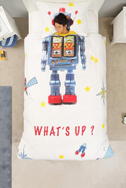 Karaca Home Young Robot 100% Cotton Single Quilt Cover Set