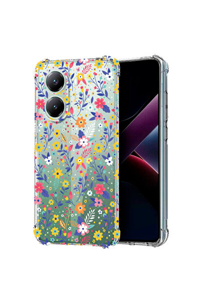 bestcase Αντικραδασμική θήκη πίσω μέρους για Poco X7 Pro 5G, μοτίβο λουλουδιώ...