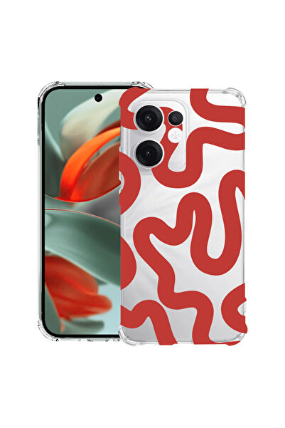 bestcase Carcasă spate antișoc pentru OPPO Reno13 F 5G, linie abstractă roșie...