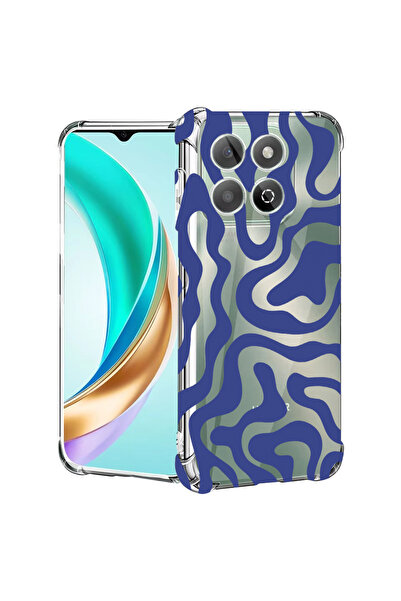bestcase Carcasă spate antișoc pentru Honor X8C, linie abstractă albastră, 19...