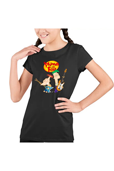 OEM Tricou Copii Fete Phineas and Ferb Chitara Trupa