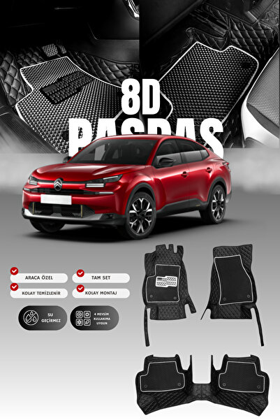 stiloto Citroen C4X Benzinli (2022 ve sonrası) 8D Deri Havuzlu Oto Paspas | T...