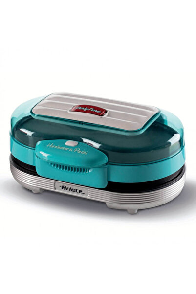ARIETE Sandwich maker Party Time 0205/01, 1200W, 2 compartments, Nonstick, Removable tray, Turquoise