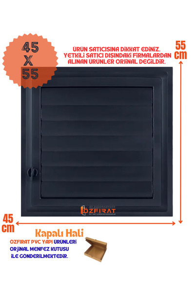 ÖZFIRAT PVC YAPI Menfez 45x55 Cm Banyo / Wc Havalandırma Menfezi / Plastik An...