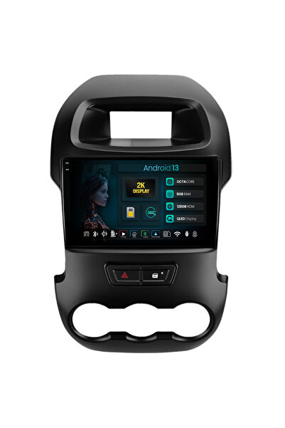 HUB64 Navigatie 2K Ford Ranger (2011-2015), 8GB RAM, Android 13, Octacore, Sl...