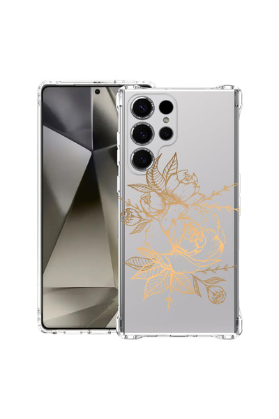 bestcase Αντικραδασμική θήκη πλάτης για Samsung Galaxy S25 Ultra, Golden Rose...