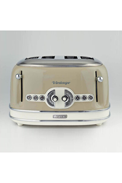 ARIETE Bread toaster VINTAGE 0156/03, 1600W, 4 slices, 3 functions, 6 levels, Removable tray, Beige
