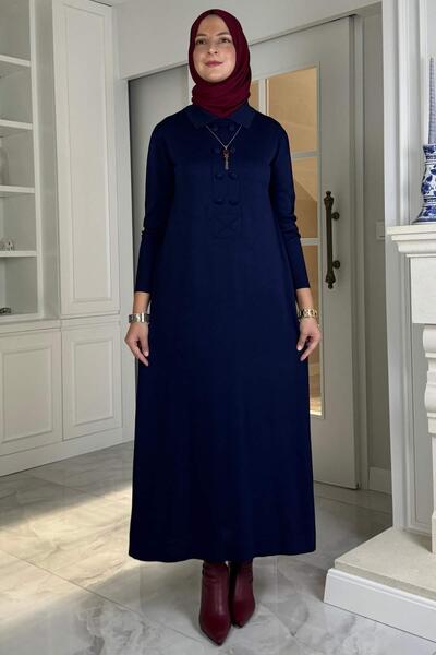 Rabia Şamlı Laçin Knitwear Dress Navy Blue