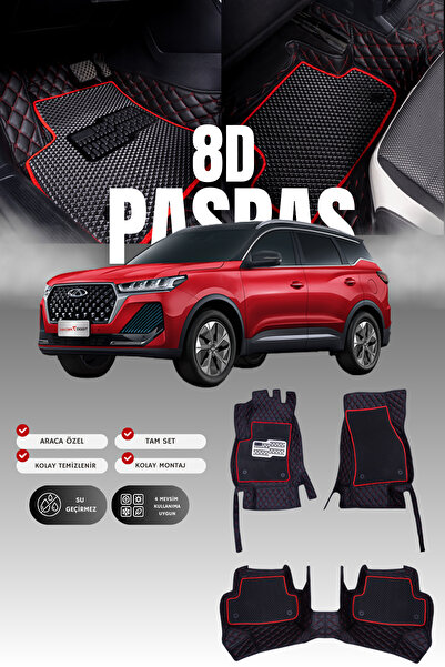 stiloto Chery Tiggo 7 Pro Max (2020 and Later) 8D Leather Pool-Type Auto Mat | Full Protection & Quick Assembly