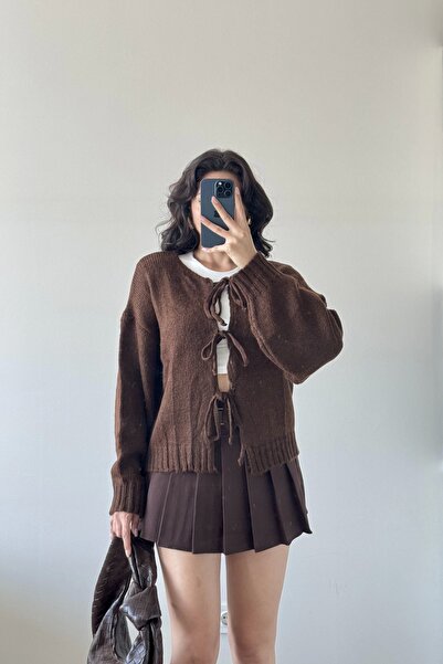 Eka Women's Brown Tie-Front Cardigan 1014-2426