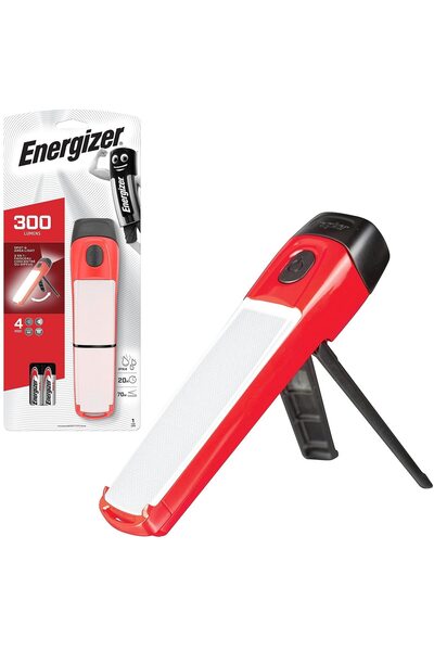 Energizer LED work flashlight with tripod, 300 lm, 4 lighting modes, IPX4, 4xAA batteries included