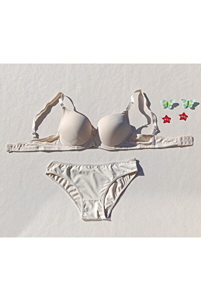 siyalife Hollow Covered Underwire Unpadded Bra and Panty Underwear Set (Hollow)