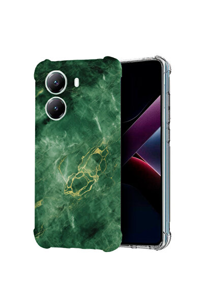bestcase Αντικραδασμική θήκη πίσω μέρους για Poco X7 Pro 5G, πράσινο μάρμαρο,...