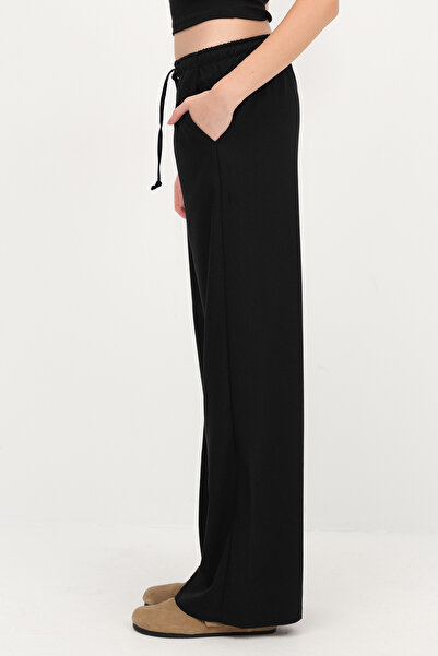 Addax Elastic Waist Wide Leg Trousers Pn3333
