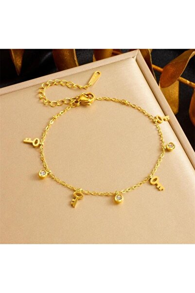 Pursehuit Brățară aurie, din oțel inoxidabil, suflată cu aur de 18k, cu cheie...