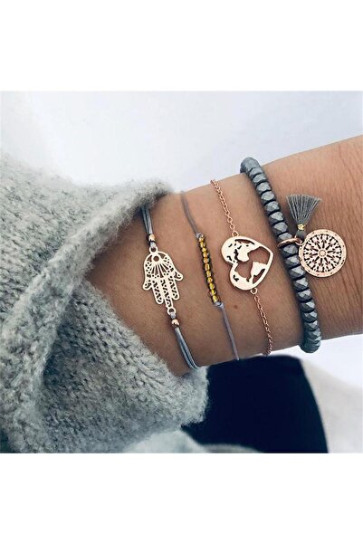 Pursehuit Set de 4 brățări, aurii, Lucette C6