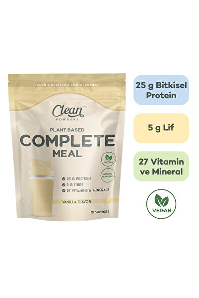 Clean Powders Bitkisel Öğün Tozu (PLANT BASED COMPLETE MEAL) 600 gr - (Vanilya 2 Adet) - (Çikolata 2 Adet) Set
