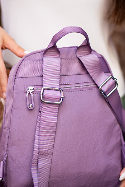 Sanmorris Rucsac pentru femei cu mai multe buzunare Dimensiune mică Daily HV4013 Mov deschis