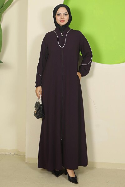 hafsamina Ferace cu detaliu cu paspă, culoare prune HM2812