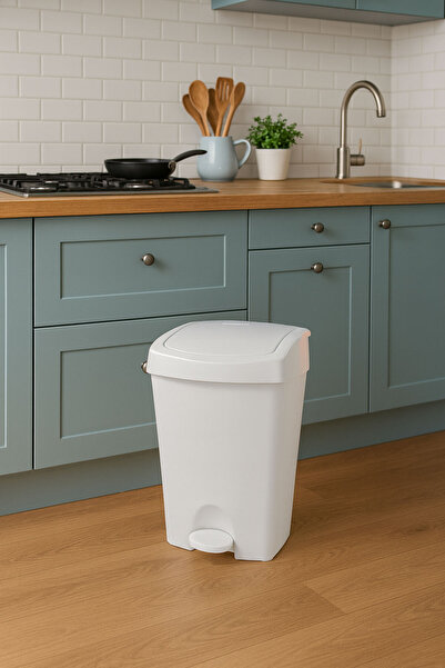 SİHİRLİ AYAKLAR Çift Fonksiyonlu Pastel Renkli Hem Üstten ve Hem Pedallı Çöp Kutusu 10Litre