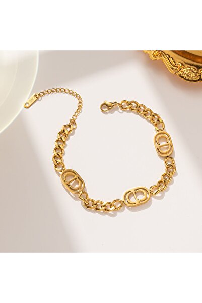 Pursehuit Χρυσό βραχιόλι, κατασκευασμένο από ανοξείδωτο ατσάλι, φυσητό με χρυ...