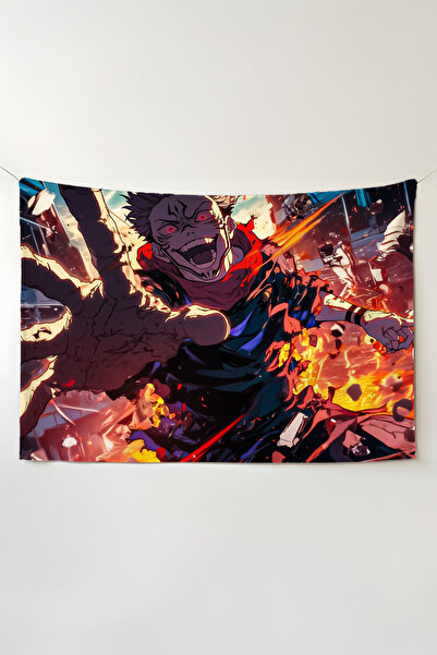 Charmbi Tapiserie orizontală Jujutsu Kaisen – Tapiserie de perete din țesătur...