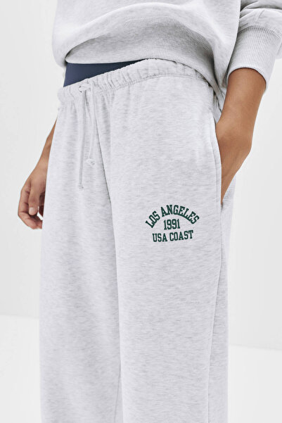 Pull & Bear Grey varsity tracksuit bottoms