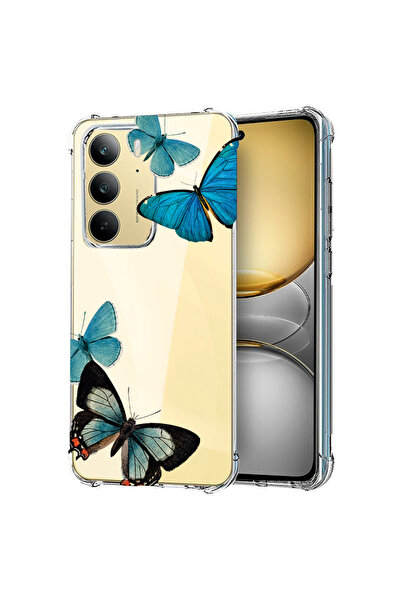 bestcase Carcasă spate antișoc pentru Realme 14x 5G, fluturi albaștri frumoși...