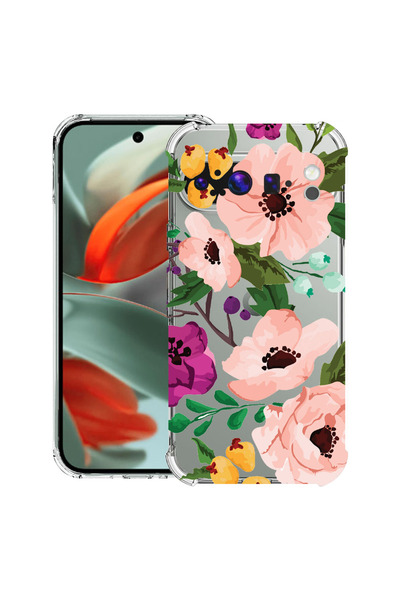 bestcase Carcasă spate antișoc pentru Google Pixel 9 Pro XL, flori pastelate,...