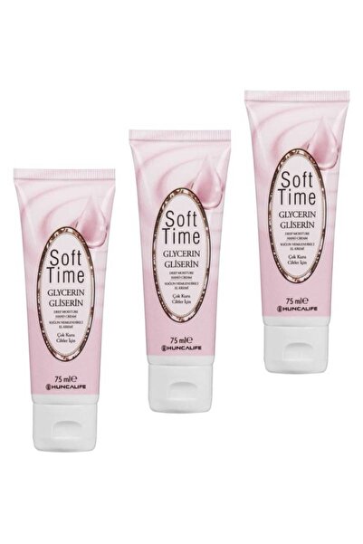 Hunca كريم لليدين من سوفت تايم مع الجلسرين، ترطيب مكثف، 3 قطع، 75 مل
