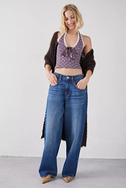 september island Mid Indigo Medium Navy Blue Colored Baggy Jeans