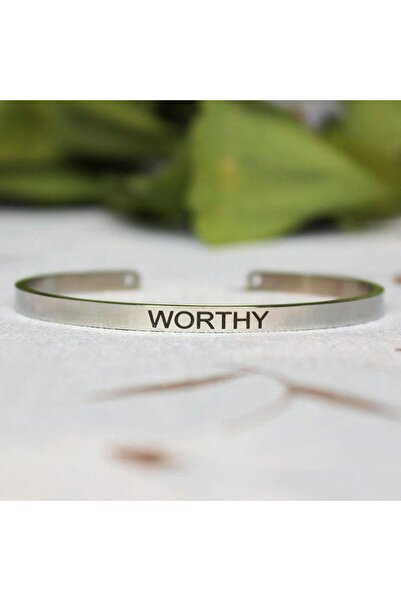 Pursehuit Brățară culoare argintie, reglabilă, gravată Worthy C1
