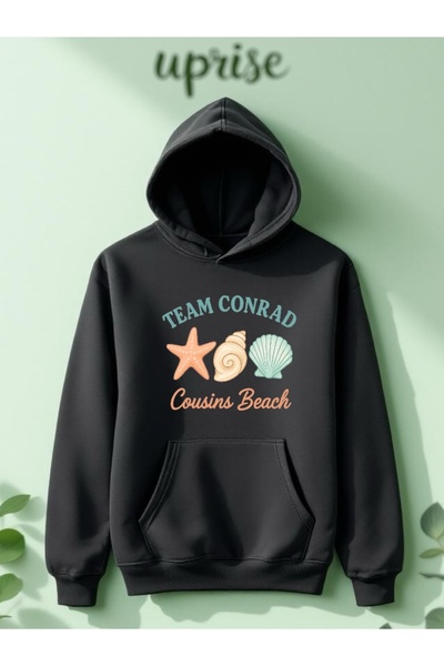 Vordevia Hanorac Team Conrad cu imprimeu din bumbac cu 3 fire O supradimensionat