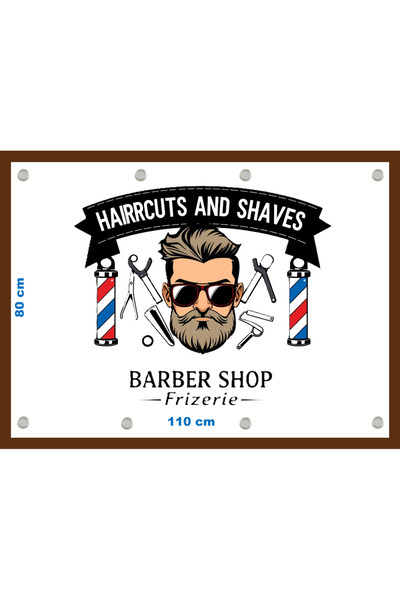 OEM Banner Frizerie Barber Shop dimensiune 80x110 cm