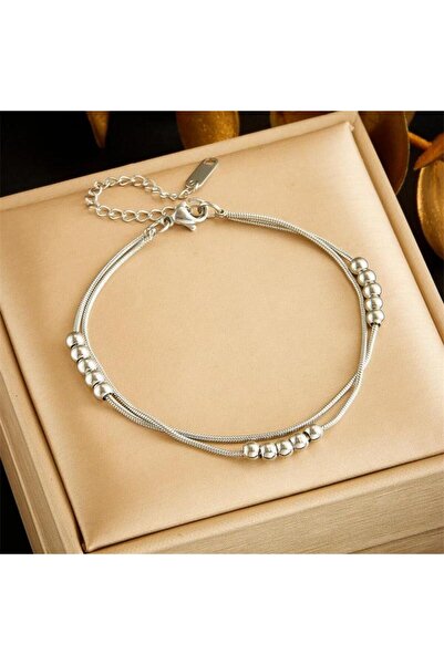 Pursehuit Brățară de culoare argintie, realizată din oțel inoxidabil, suflată...