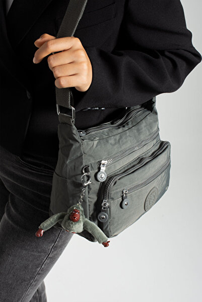 Sanmorris Multi-Pocket Crossbody Women's Shoulder Bag Medium Size Daily Use Hv3010 Dark Gray