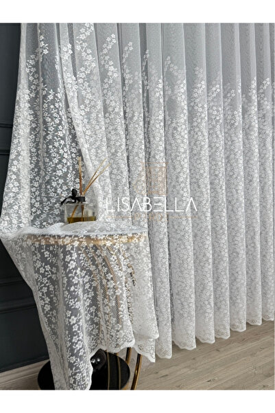 LisabellaHome Daisy Breeze (Seamless Straight Stitch) Knitted Tulle Curtain