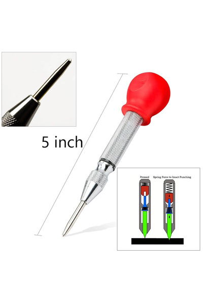 OEM Automatic center punch, precision, for perforating and marking, length 130 mm, needle diameter 4 mm