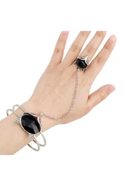 Pursehuit Brățară argintie, cu inel reglabil, Chiara C1