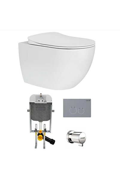 Creavit Free Rim-Off Asma Klozet + Yavaş Kapanır Kapak + Gömme Rezervuar